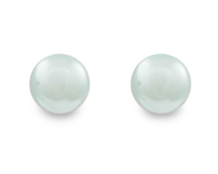 Light Blue Pearl Stud Earrings (8mm) 
